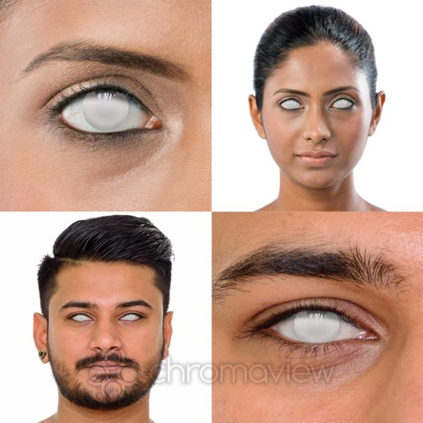 Blind White Contact Lenses